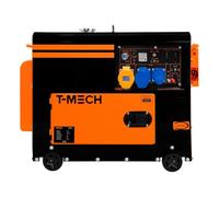 Silent Diesel Generator Single Phase ATS 230V 6kVA 6500W 13HP 115V / 230V Electric Start Closed Frame Emergency Power 4 Portable Wheels Black Powder Coated Steel 20L Fuel Capacity Tool Kit & Funnel
