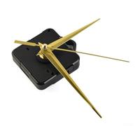 Silent DIY Quartz Clock Movement Kit for Wall Clock Motor Replacement, Non-Ticking Clock Spindle Repair Tool with Hands, Black Plastic Mechanism for Home Decor(gold)