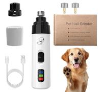 Silent Dog Nail Grinders, USB Rechargeable Dog Paw Trimmer with 2 Heads, Silent Groom Pro Electric Dog Nail Trimmer, Dog Nail Trimmers for Small Medium Large Breed Dogs and Cats (1Set+2Grinding head)