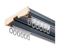 Silent Double ain Track System - Aluminum Ceiling Rod 2m to 6m ry Divider in Blue Perfect for Bedroom Decor Easy Inllat &