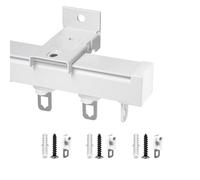 Silent Double Aluminum Curtain Track 300 cm Ceiling Rail Straight Rod 50 cm 330 cm 600 cm Length Options 3 Color Choices (White Black Silver) for Easy Installation.