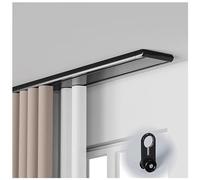 Silent Double Ceiling ain Track - Aluminum Drapery Rail for Smooth Sliding t for Living Room Bedroom Hospital (Black 1.6m - 2 x 80cm)