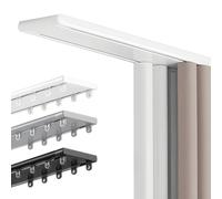 Silent Double Curtain Rod - High-Strength Hidden Ceiling Track - Customizable 2-Way Curtain System for Living Room & Bathroom - White, 4.1m (13.5ft)