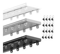 Silent Double Curtain Track Ceiling Mount 1PCS Curtain Conjoined Double Rail, Aluminum curtains rods for windows/Bedroom/Hotel 0.5/1.2/3/4.5/5.6/8/10m(White,4.9(m))