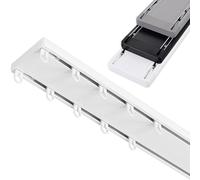 Silent Double Curtain Track Ceiling Mount Conjoined Curtain Rails Aluminum Alloy Silence Track with Pulley Ceiling Track for Living Room Bedroom Room Divider(White,500cm(16.4ft))