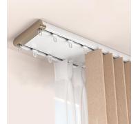 Silent Double Curtain Track Ceiling Mounted, Aluminum Alloy Double Curtain Track with cross-connection design, Room Divider/Bedroom/Hotel Drop Ceiling Curtains Tracks, Easy Install(2.1m(6.9ft))