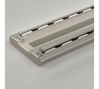 Silent Double Curtain Track Ceiling Mounted, Double Row Ceiling Curtain Track, Hidden screw design, Silent Sliding Rail System for Drapes Living Room, Bedroom, Room Divider(Champagne,4.3m(14.1ft))