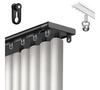 Silent Double Curtain Track, Double Row Ceiling Curtain Track, Room Divider/Bedroom/Window/Hotel Drop Ceiling Curtains Tracks, Area Privacy & Partition, Easy Install(Black,530m(17.4ft))