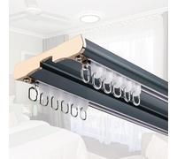 Silent Double Rail Curtain Track HeavyDuty Room Divider for Living Room Bedroom or Hospital Easy Ceiling Installation 6.4m BlueIdeal for Privacy and Space Management.