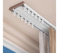 Silent Double Rail Track - 17.1ft Aluminum Alloy Ceiling System for Bedrooms & Living Rooms - Easy Installation, Modern Design (White)