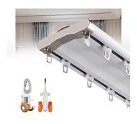 Silent Double Row Crossed Curtain Track Ceiling Mounted Heavy Duty Curtain Track System sliding room divider for Window, Bedroom, Living Room, Hotel, Divider(White,5.8m/19ft)