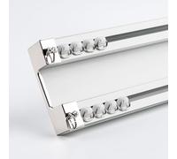 Silent Double Row Curt k SystemAdjustable 2'/6'/9'/10'/12'/15'/19'/21' Double Rails for Curts Drapes Room DividersIndoor/Outdoor Use (White 320/10.5ft)