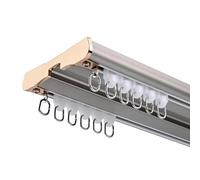 Silent Double Row Curtain Track Ceiling Mount - Heavy-Duty Straight/L/U-Shape Room Dividing System for Bedroom Living Room(Light Gray,2.8m/9.2ft)