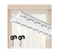 Silent Double Row Curtain Track Ceiling Mounted with Cross Coupler, The curtains close tightly and overlap perfectly for Bedroom/Living/Window/Hotel(3.3m/10.8ft)
