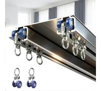 Silent Double Row Curtain Track, Heavy Duty Aluminum Ceiling Mounted Rail with Rollers for Easy Sliding, Ideal for Home and Office Curtains