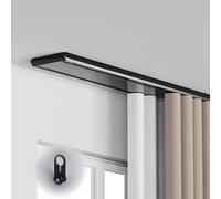 Silent Double Row Curtain Track Set for Ceiling, Heavy-Duty Black Curtain Rods with Hidden Accessories, 3.4m/11.2ft, Perfect for Smooth Drapery Installation.