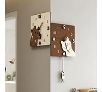 Silent Double-Sided Wall Clock with 3D Numbers and Unique Pendulum | Silent Double-Sided Wall Clock with 3D Numbers & Unique Fish Pendulum for Stylish Home and Office Decor