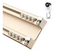 Silent Double Track ain Rail System - Ceiling Mounted Aluminum Sliding Trac for ains & Room Dividers Available in 2'-21' d h 4.4m (14.4ft) Length