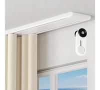 Silent Double Track Aluminium Ceiling Mount Room Divider - Heavy Duty 2.7m (8.6ft) with 16 Quiet Pulleys for Bedroom, Living Room, Hospital - White