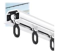 Silent Double Track Ceiling Curtain Rod, Hidden White & Black Ceiling Mounted Rail System for Room Divider, and Stylish Curtain Hardware, Easy Installation