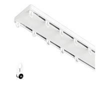 Silent Double Track Ceiling Curtain Rod Sturdy Room Divider for Office & Bedroom 1.1m (3.6ft) White Perfect for Space Separation & Elegant Decor.