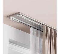 Silent Double Track for Invisible Curtains 1 to 6M Ceiling Mount Ideal for Commercial Apartment Hotel Hospital Use (Gold 1.6M 5.2FT)