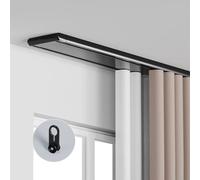 Silent Double Track System Concealed Rail Customizable Room Divider for Living Room Bathroom & Bedroom - Ceiling Mount Noise-Free Design for Seamless Aesthetics