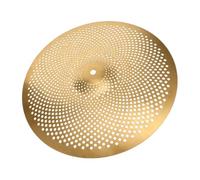 Silent Drum Cymbal Brass Crash 14 Inch Low Volume Pack | Stainless Steel Alloy Enhanced Sound Layers Noise Reduction Golden Finish , Home Practice Use , Beginners and Artists