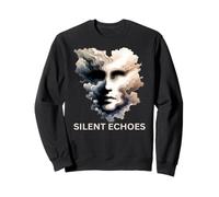 Silent Echoes, Mysterious Abstract Art Face in Clouds Sweatshirt