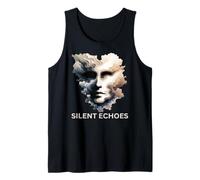 Silent Echoes, Mysterious Abstract Art Face in Clouds Tank Top