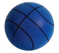 Silent Elastic Basketball 24cm Diameter Soft PU Foam Sports Ball, Engaging Indoor Activity to Develop Kids' Skills (blue 24Cm)