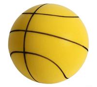 Silent Elastic Basketball 24cm Diameter Soft PU Foam Sports Ball, Engaging Indoor Activity to Develop Kids' Skills (yellow 24Cm)