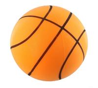 Silent Elastic Basketball 24cm Diameter Soft PU Foam Sports Ball, Engaging Indoor Activity to Develop Kids' Skills (orange 24Cm)