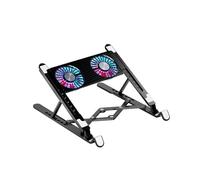 Silent Fan Laptop Cooler Pad Height Adjustable Notebook Stand For 11-17.3 Inch(2 Fan Black)