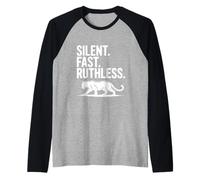 Silent Fast Ruthless Panther Raglan Baseball Tee