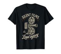 Silent Film Vintage Projector Retro Cinema Reel Movie Camera T-Shirt