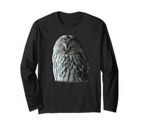 Silent Forest Owl Winter Portrait Long Sleeve T-Shirt