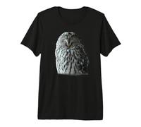 Silent Forest Owl Winter Portrait Premium T-Shirt