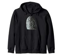 Silent Forest Owl Winter Portrait Zip Hoodie