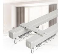 Silent Glide Aluminum Double Rails - Wall/Ceiling Mount Room Divider Track, Versatile Clete Accessories for Home & Office Solutions, Smooth Operation, Durable Design