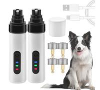 Silent Groom Pro - Cordless Nail Grinder for Dogs & Cats, Quiet USB Rechargeable Pet Nail Trimmer, 2-Speed Electric Nail Grinder Suitable for Small, Medium & Large Pets (2 Pcs)