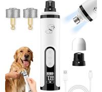 Silent Groom Pro Nail Grinder, 3 Speed Dog Nail Grinders, Silent Dog Nail Grinder with 2 Led Lights, 2000mAh USB Rechargeable, Dog Nail Trimmer with Replacement Grinding Heads for Dogs, Cat