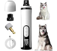 Silent Groom Pro Nail Grinder Cordless, 3 Speed Dog Nail Grinders, Silent Groom Pro Dog Nails with Led Lights, 2000mAh USB Rechargeable Dog Nail Trimmer for Thick Nails (1pc+2 Heads)