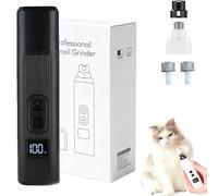Silent Groom Pro Nail Grinder, Safe Cut Cat Nail Trimmer - Ultra-Quiet Pet Nail Grinder Under 40dB, Two-Speed 360° Grinding Tool for Dogs & Cats with Thick or Delicate Claws (Black A)