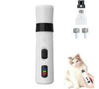 Silent Groom Pro Nail Grinder, Safe Cut Cat Nail Trimmer - Ultra-Quiet Pet Nail Grinder Under 40dB, Two-Speed 360° Grinding Tool for Dogs & Cats with Thick or Delicate Claws (White B)