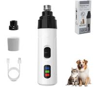 Silent Groom Pro Nail Grinder, Whisperpaws Pain-Free Nail Trimmer, USB Rechargeable with Replacement Grinding Heads, Electric Pet Paws Grooming & Smoothing Tool (White A, Standard)