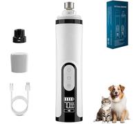 Silent Groom Pro Nail Grinder, Whisperpaws Pain-Free Nail Trimmer, USB Rechargeable with Replacement Grinding Heads, Electric Pet Paws Grooming & Smoothing Tool (White B, Standard)