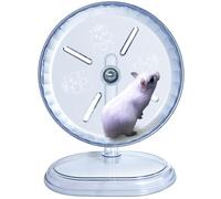 Silent Hamster Exercise Wheel,Quiet Hamsters Wheels,Adjustable Stand Silent Hamster Wheel for Hamsters,Gerbils,Mice,Small Animals (Transparent, Ф 7 inch)