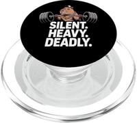Silent Heavy Deadly capybara deadlift design for gym lifters PopSockets PopGrip for MagSafe