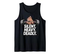 Silent Heavy Deadly Capybara Deadlift Design for Gym Lifters Tank Top